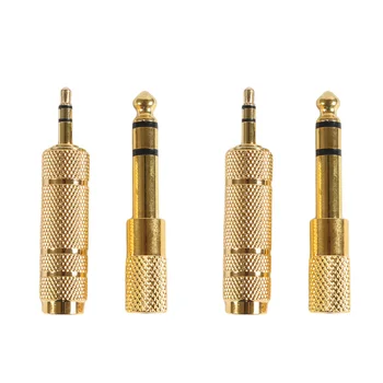

2sets Microphone AUX Cable Audio Adapter 6.35mm Male To 3.5mm Female Guitar Accessories Gold Plated For Headphone Stereo Jack