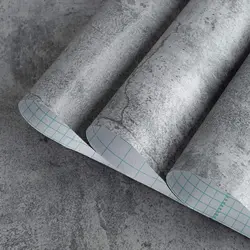 Vinyl Cement Grey Wallpaper Peel and Stick Industrial Style Waterproof Wall Stickers for Kitchen Removable Self Adhesive Film