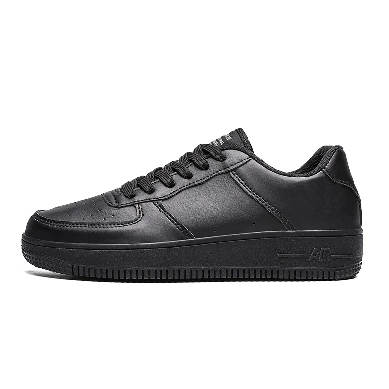 Black AF1 Весенняя мужская обувь на платформе; белые кроссовки; мужская повседневная обувь для влюбленных пар; Мужская прогулочная обувь на плоской подошве; коллекция года; Tenis Masculino Adulto - Цвет: Black AF1
