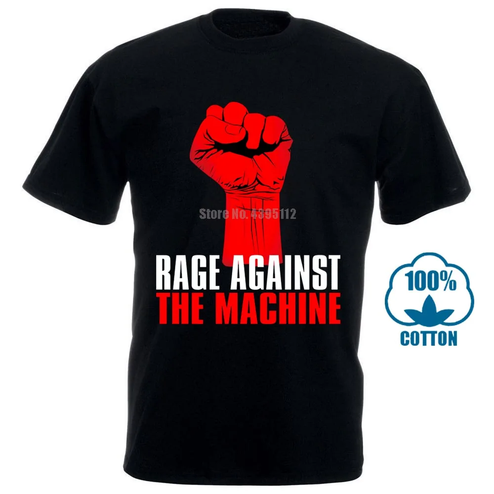 Мужская черная футболка с короткими рукавами и принтом Rage agaght The Machine Ratt ྘ Band