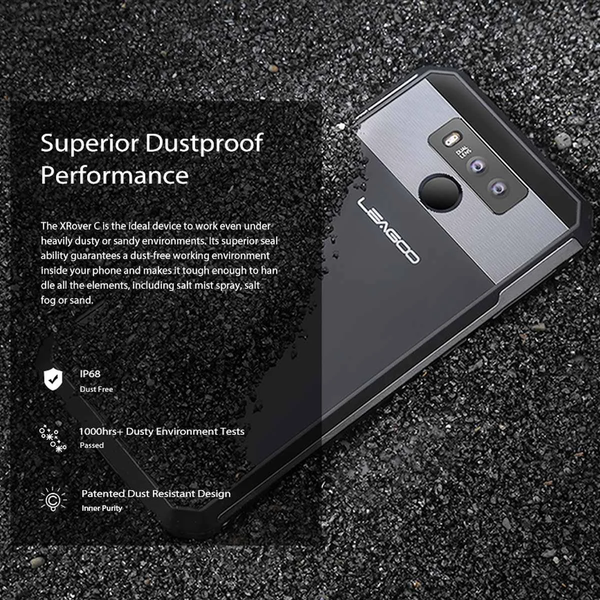 Смартфон LEAGOO XRover C IP68 4G, 16 Гб ПЗУ, 2 Гб, водонепроницаемый, отпечаток пальца, 5,72 дюйма, ips, 5000 мАч, 13 МП, две камеры заднего вида, мобильный телефон