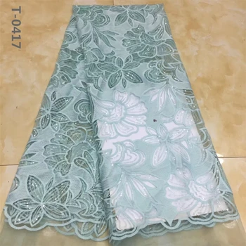 

African purple Lace Fabric sequins velvet Lace Fabrics High Quality net Lace Embroidery French Tulle Lace Fabric For Wedding