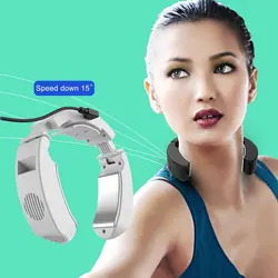 Portable Neck Fan Hands Free Bladeless Fan Wearable Personal Fan Leafless Rechargeable Foldable Head Fan