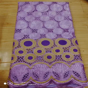 

African bazin riche fabric with beads Latest fashion embroidery bazin lace fabric with net lace 5yards for dress 69-17