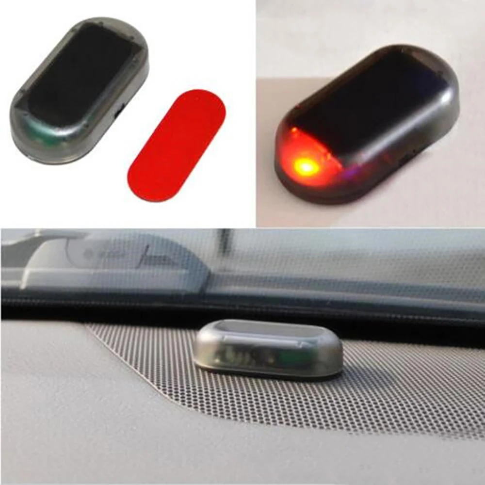 LED Car Fake Security Light Solar Powered Simulated Dummy Alarm Wireless Warning Anti-Theft Caution Lamp Flashing Imitation | Автомобили и