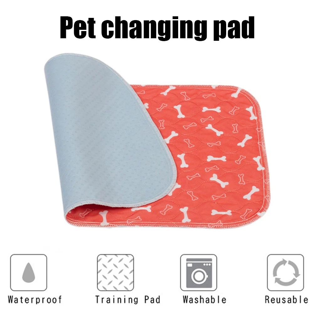 Reusable Pet Urine Pad Washable Dog Cat Diaper Mat 3 Layer Absorbent Dogs Diapers Pads Bone Paw Print For Sofa Bed Floor | Дом и сад