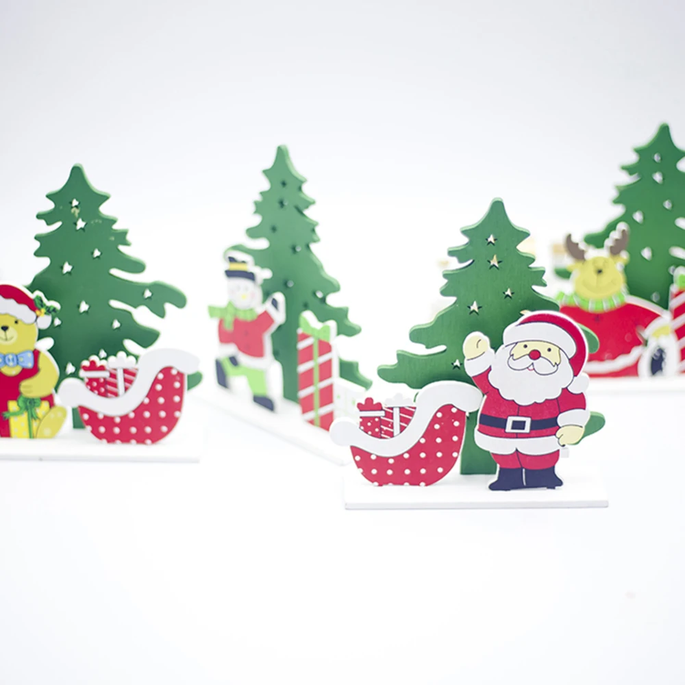 4PCS Christmas Star Wooden Pendants Ornaments Xmas Tree Ornament DIY Wood Crafts Kids Gift for Home Party Decorations | Дом и сад