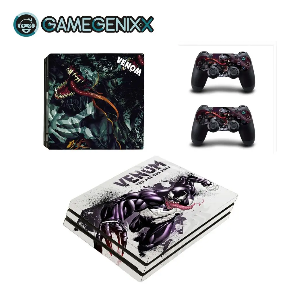 Venom Защитная Наклейка GAMEGENIXX для PS4 Pro консоли и 2 контроллеров-Venom - Цвет: Venom
