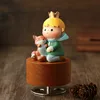Wooden music box craft retro gift home decoration with little prince clockwork with rotating round base  MJ070209 ► Photo 3/5