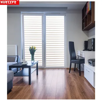 

45*200cm stripe pattern frosted film electrostatic cellophane office kids room window film insulation privacy pvc glass sticker
