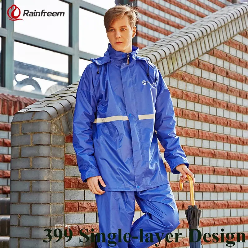 Royal Blue 399 Водонепроницаемый дождевик, горячая Распродажа, куртка, костюм с капюшоном, штаны, комплект, мотоциклетное пончо, для походов, Capa De Chuva Infantil, дождевик 60YY283 - Цвет: Royal Blue 399