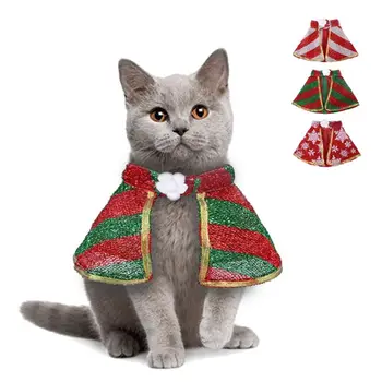 

Pet Dog Cat Funny Christmas Clothes Puppy Kitten Cute Warm Cloak Xmas Cosplay Costume Role Play Decor