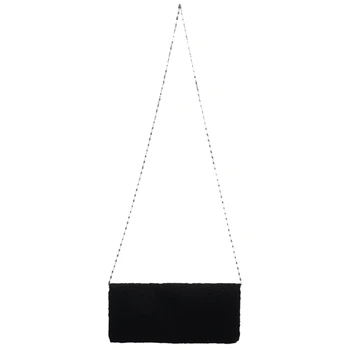 

AUAU-Satin Floral Lace Designer Clutch Bag Evening Purse Ladies Party Wedding Women, Black
