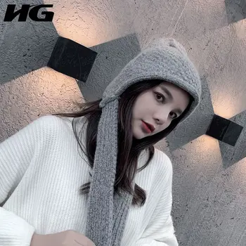 

HG Women Retro Solid Color Warm Ear Protectors Bomber Hat Fashion New 2019 Winter French Lace Minority Casual Bomber Hats XJ2797