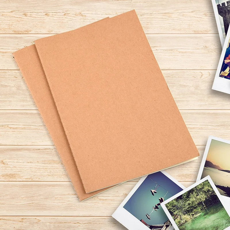 

10 Pcs Notebook Journals for Travelers Kraft Brown Cover Notepad, A5 Size Paper (21.5x14.5Cm), 30 Sheets/60 Blank Pages (Line)