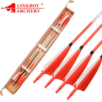 

Linkboy Archery 100% Carbon Arrows ID6.2MM OD7.6MM 5inch Turkey Feather 75gr Tips for Traditional Compound Bow Hunting 6PCS