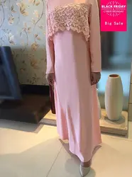 Элегантный взрослый Мусульманский Абая Арабский турецкий Сингапур модный кружевной джилбаб Дубай мусульмане женские платья исламское