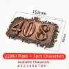 Two Digits ABS Plastic Imitation Metal Bronze House Number Custom Sign Door Number Sticker For Hotel Apartment Door Plate ► Photo 2/6