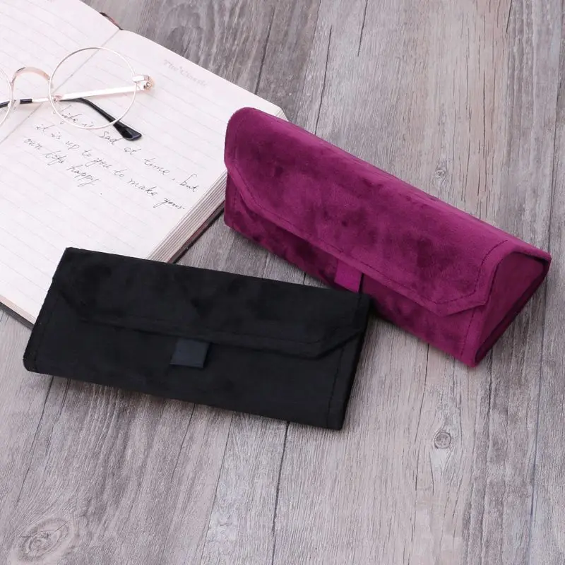 

Glasses Box Reading Eyeglasses Optical Eyewear Folding Case Velvet Soft Protective Storage Portable Handmade High End Fashion
