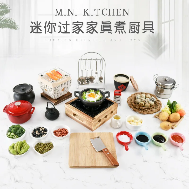  Mini Kitchen Cooking Really Cook Set Douyin Celebrity Style Japan Candy Toy Cooking Toy CoYer Table - 4000267232051