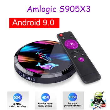 

H96 MAX 9.0 Android TV Box Rockchip S905X3 4GB RAM 64GB 32GB H.265 4K Google Voice Assistant 2.4G/5G WiFi Bluetooth Media Player