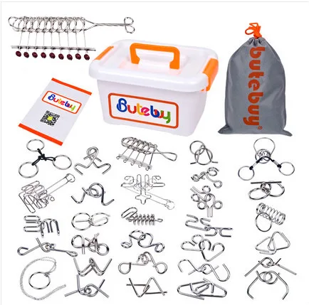 

Classical Adult Educational Looping-off Nine Intelligence Knot Unlock Toy Large Size Not Afford Beads 9 Serial 22 Cm