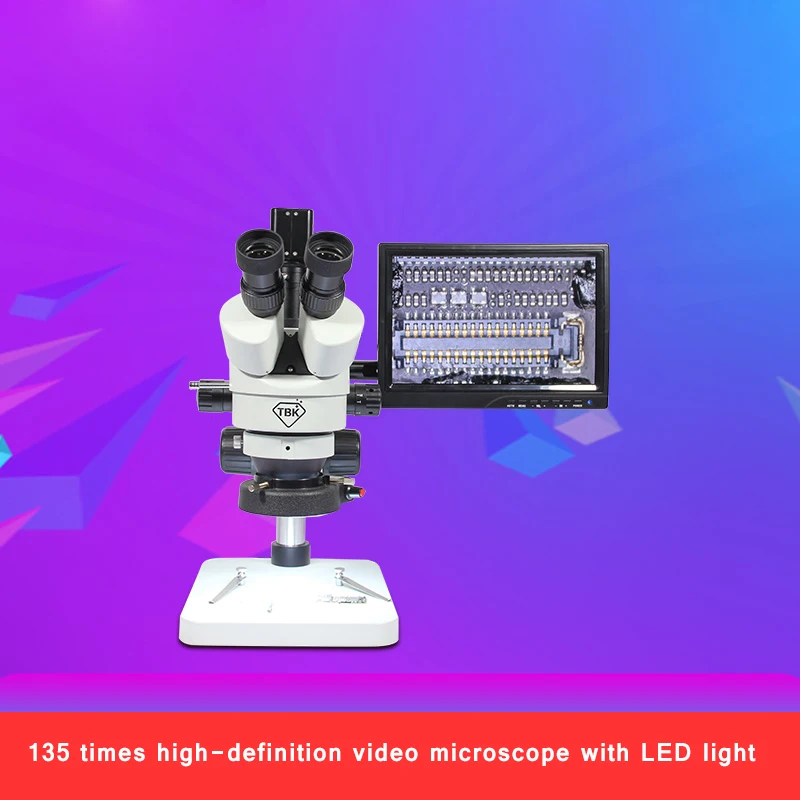 

TBK mobile phone repair binocular trinocular stereo TBK-11A microscope continuous electronic clock can be connected to computer