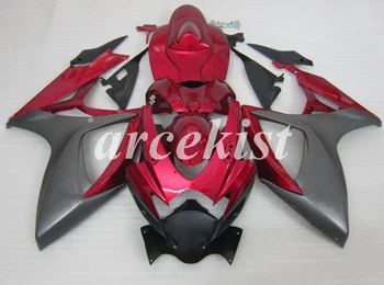 

New ABS Full Fairings Kit Fit For Suzuki GSX-R600 GSX-R750 K6 2006 2007 06 07 600 750 bodywork set Custom Red Gray