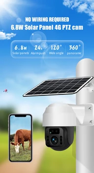 

Wireless 4G Network 1080P Solar Battery Power Waterproof Outdoor Surveillance Video 4G IP Camera SD Recording For Home Security