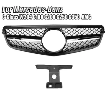 

Car Mid Grille Front Grille 2008-14 Car Styling W204 C180 C200 C250 C350 AMG Glossy Black For Mercedes-Benz C-Class