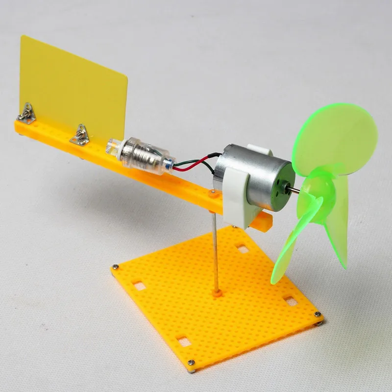 Miniature Wind Turbine Model DIY Kits Micro Generator DC Motor + Blade + LED Holder DC 0.1V-18V solar wind generator