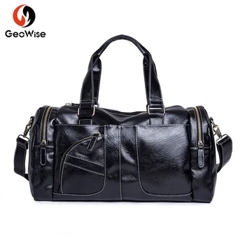 

Sport Gym Travel Handbag High Quality PU Leather Shoulder Bag Large Capacity Fashion Cool Business Suitcase Storage Tote outdoor