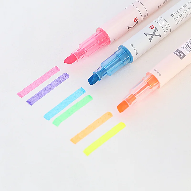 

3pcs/set Soft Pastel Color Highlighter Set Decorative Marker Pen School Student for Highlighter Pens Cute Stationery Supplies