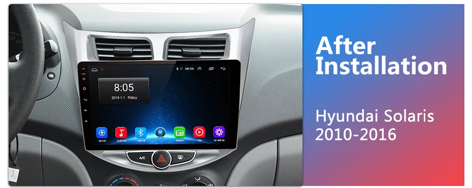 Perfect Junsun V1 2G+32G Android 9.0 DSP Car Radio Multimedia Video Player For Hyundai Solaris 1 2010-2016 Navigation GPS 2 din No DVD 1