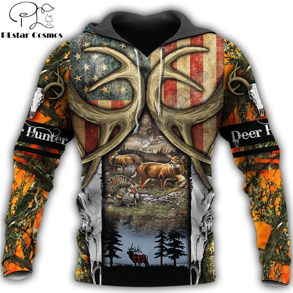 

2020 Fashion Mens Hoodie Deer Hunter 3D Printed Harajuku Sweatshirt Unisex Casual Jacket Pullover sudadera hombre KJ070