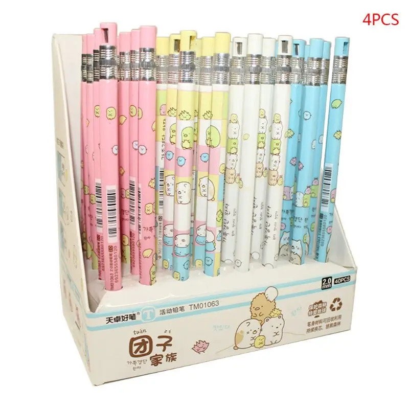 

4pcs Mechanical Pencil 2.0mm Lead Holder Sketch Drawing Art Students Stationery Gift Random Color