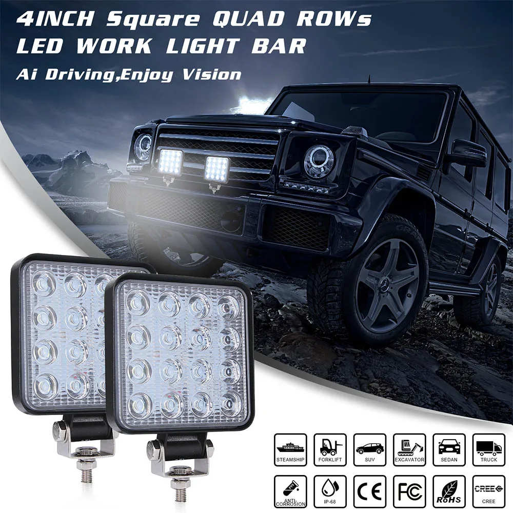 Автомобильный рабочее светодиодное освещение 27W 42W 48W 12V 24V LED