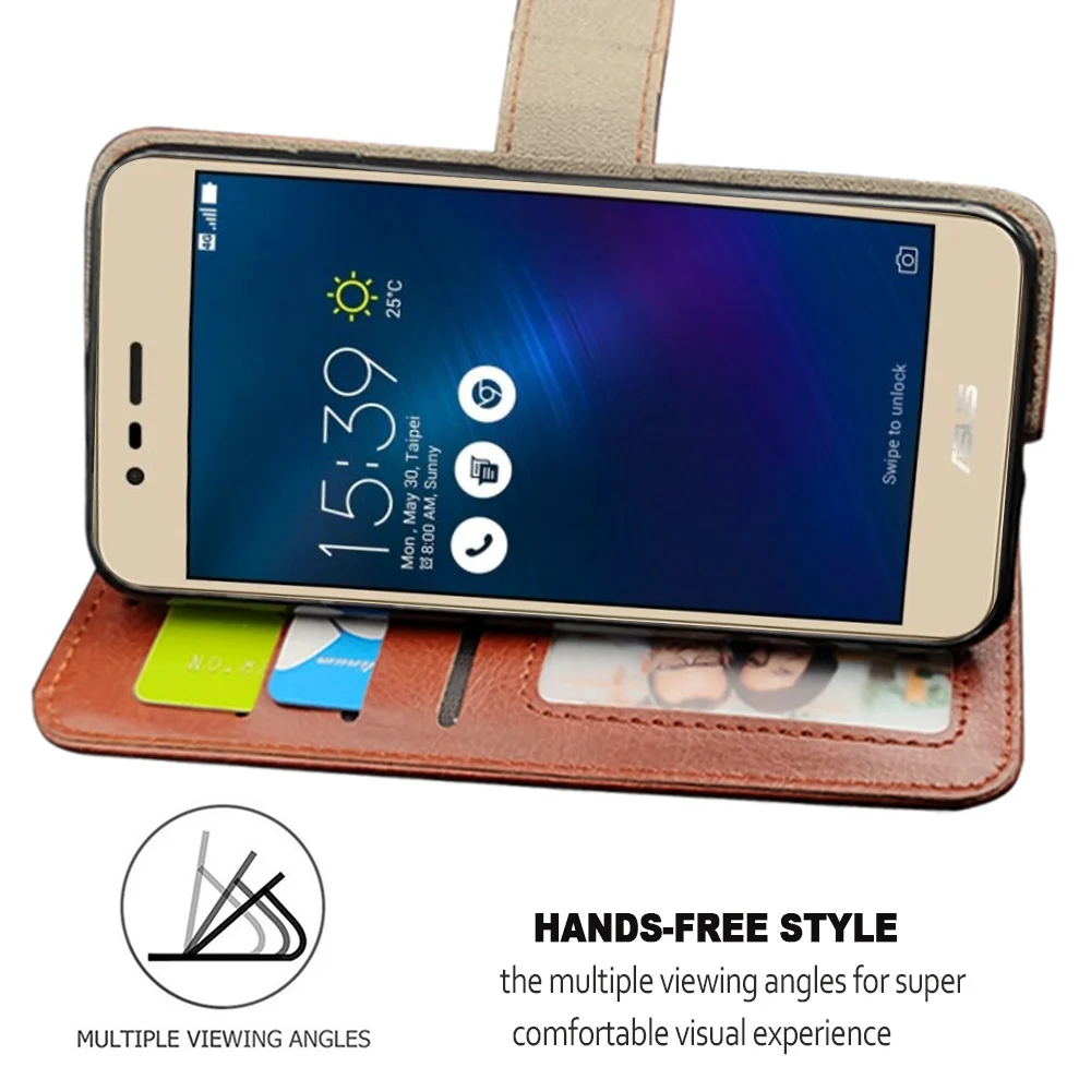 Luxury Case For ASUS Zenfone 3 Max ZC520TL Case 5.2"Flip leather Wallet Card Slot silicon For ASUS Zenfone 3 Max ZC553KL Cover