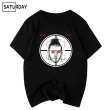 Мужские черные хлопковые футболки в стиле "Эминем пулемет Келли Дисс трек киллшот", Забавные футболки унисекс в стиле "хип-хоп", Женская хлопковая одежда