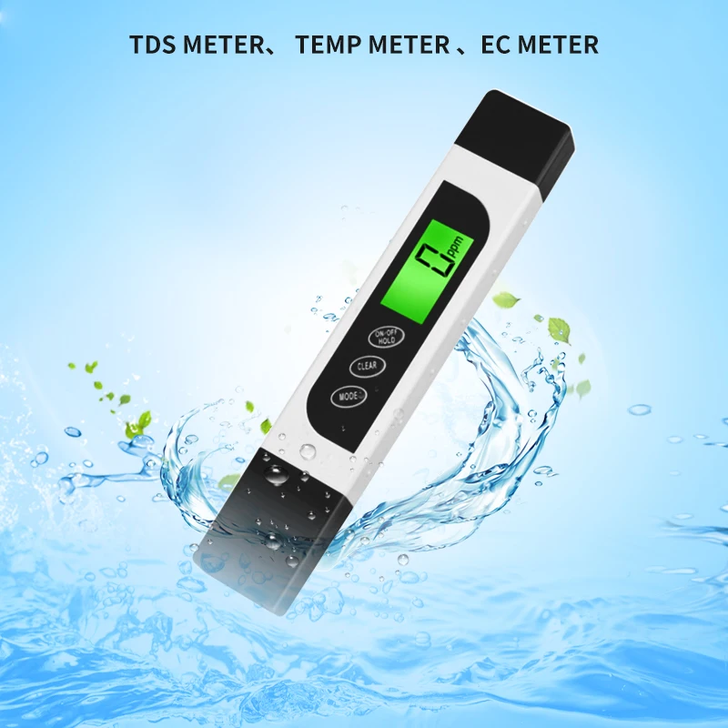 Цифровой TDS измеритель тестер качества воды в аквариуме бассейне ручка с