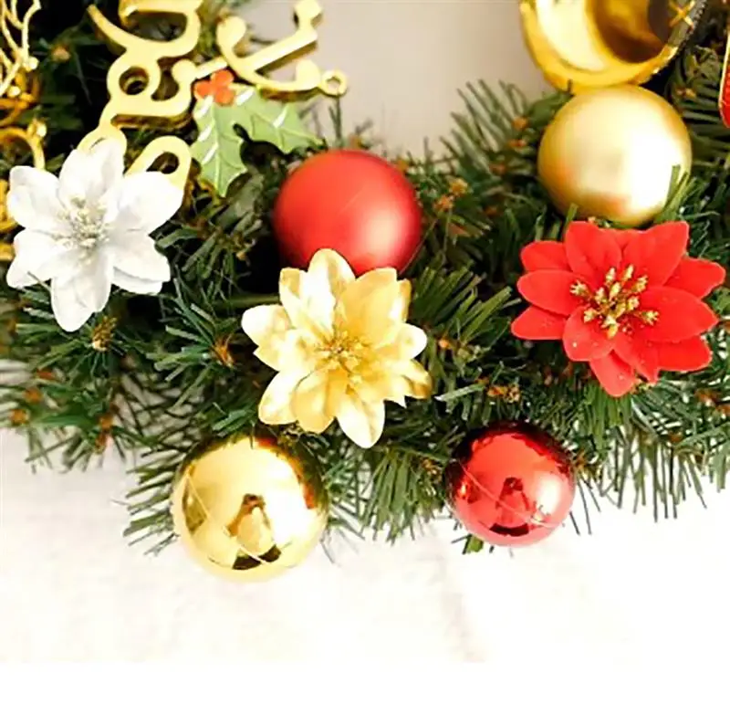 20 шт. самодельные Цветы блестящие рождественские искусственные цветы голова дома Рождественская елка украшение для свадебной вечеринки