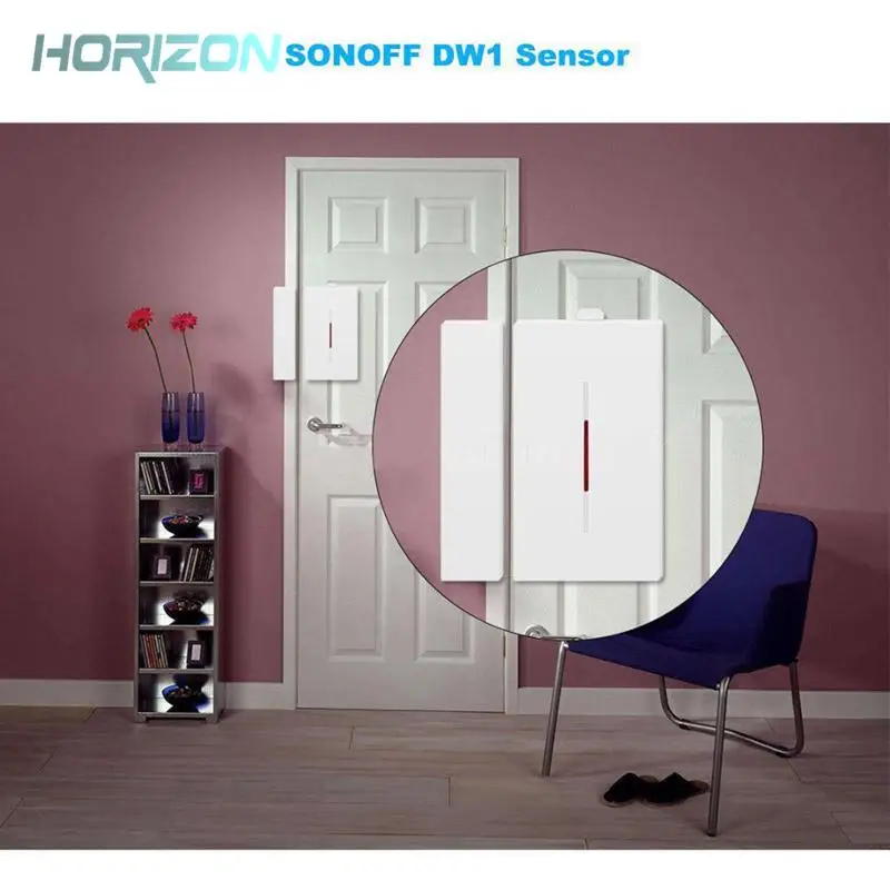 SONOFF DW1 433 МГц датчик окна двери магнитный беспроводной детектор wifi сигнализация система безопасности Поддержка RF мост умный переключатель Alexa