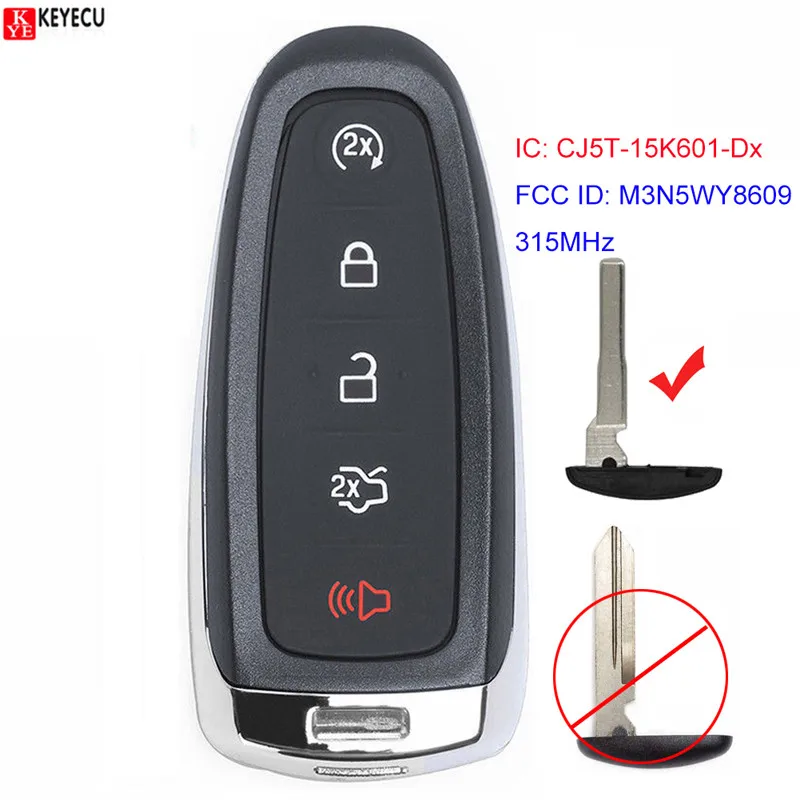 Keyecu Ford C-Max Focus Escape 2014 2015 Smart Remote Car Key Fob 315MHz M3N5WY8609 CJ5T-15K601-Dx car remote key