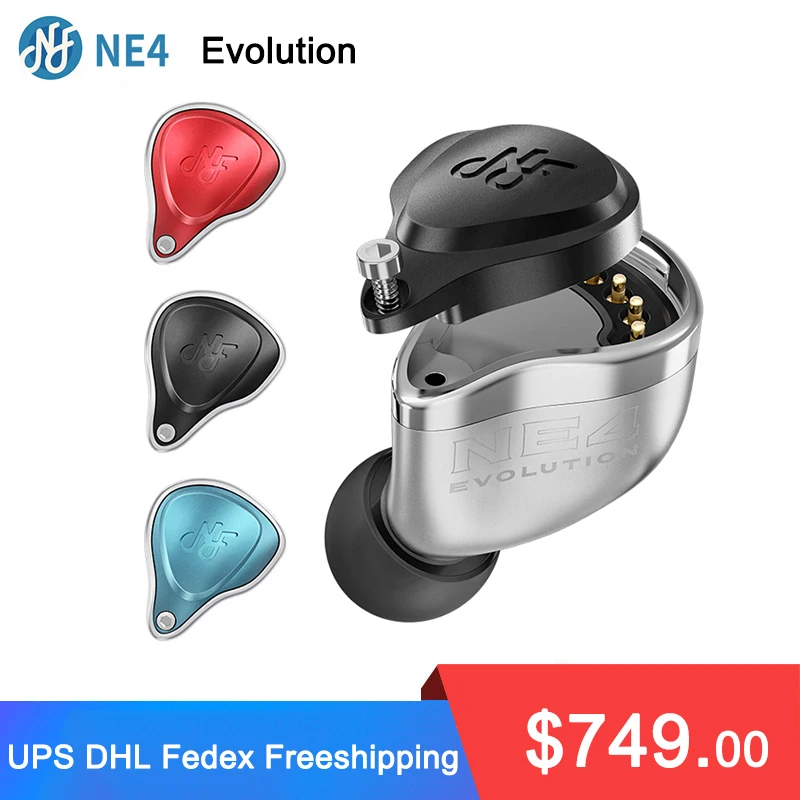 

NF AUDIO NE4 Evolution 4BA Earphones HiFi Earphone with Replaceable Frequency Dividing Faceplate IEMs