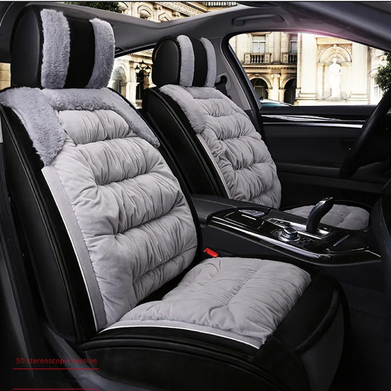 

1 Set Warm Car Seat Cover Universal Winter Plush Cushion Faux Fur Material For Car Seat Protector Mat Car Interior Accessories
