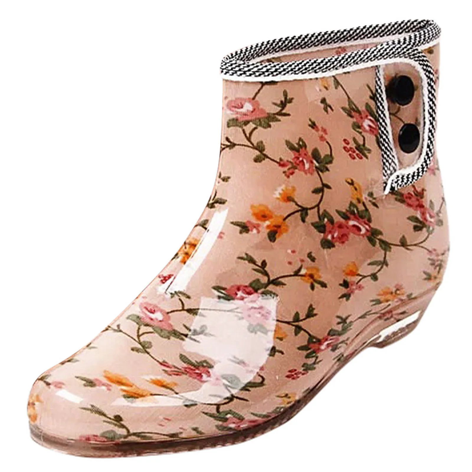 Botas de lluvia cortas estampadas para mujer, botines de tubo, resistentes  al agua, antideslizantes, nuevo diseño|Botas hasta el tobillo| - AliExpress