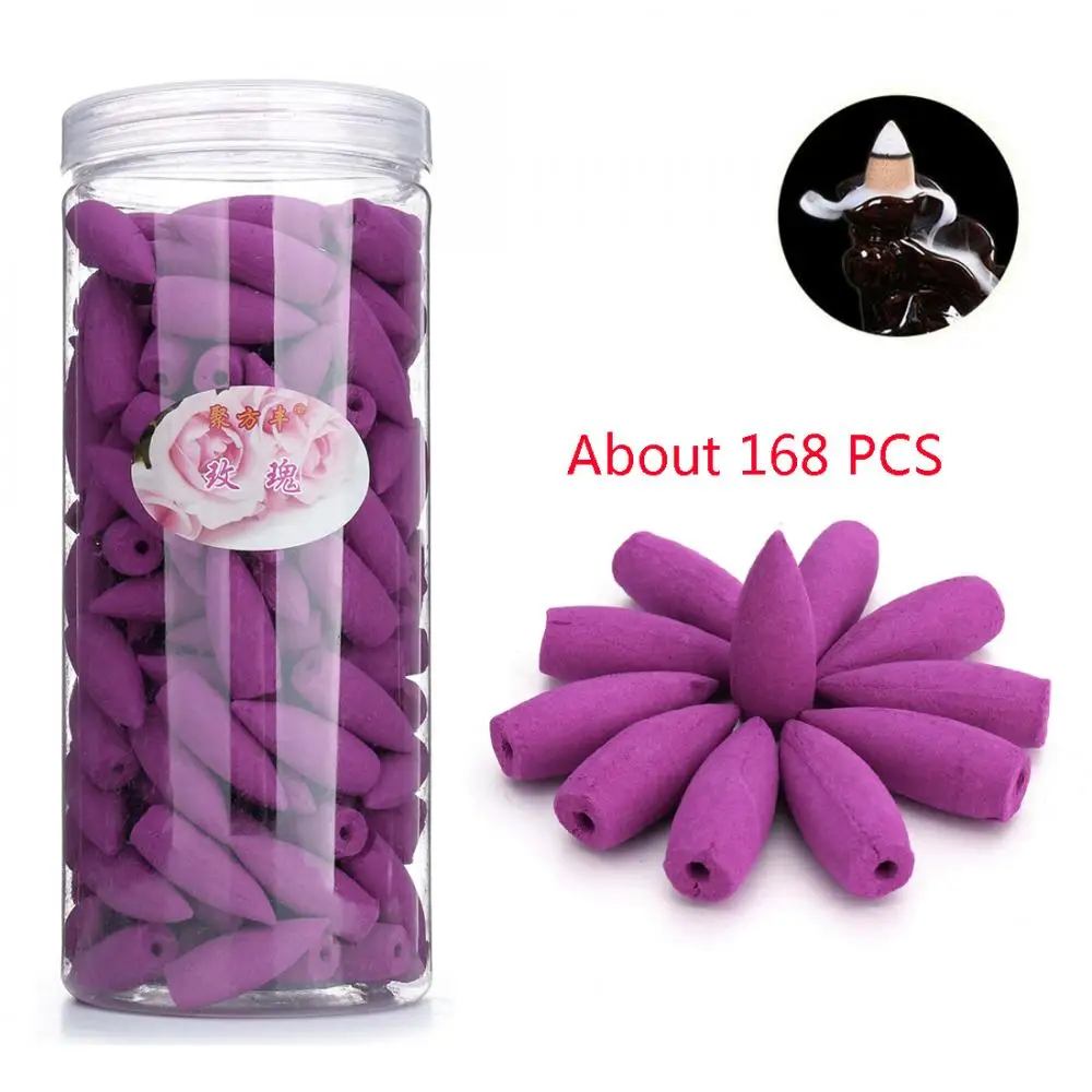 rose scent 168 шт конусов для благовоний с обратным потоком, индийские Цветочные цветные ароматизаторы, ароматизаторы с ароматизатором, ароматерапия, ароматическая специя с свежим воздухом - Аромат: rose scent