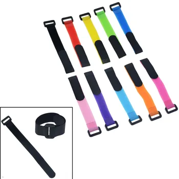 

10PCS 2cm * 20cm Self Adhesive Reusable Cable Tie Nylon Fastener Hook and Loop Strap Cord Ties PC TV Organizer 2cm x 20cm