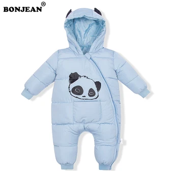

Winter Baby Clothes Newborn Thick Romper Outfits Cartoon Jumpsuit Hooded Coat 100% Down Cotton Filler BB Costume Toddle Outwear