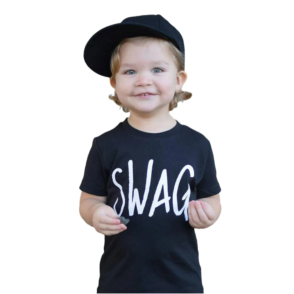 

Swag/рубашка для маленьких мальчиков футболка для мальчиков, хлопковые футболки с графическим рисунком для детей, хипстерская Милая Одежда для маленьких мальчиков Модная одежда для мальчиков